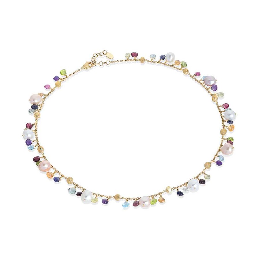 Necklaces & Pendants Marco Bicego | Marco Bicego Paradise Collection Mixed Gemstone And Pearl Single Strand Necklace