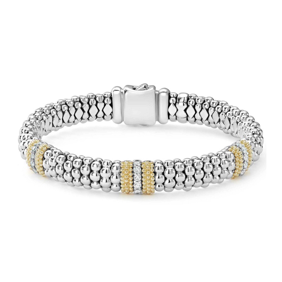 Bracelets & Bangles Lagos | Lagos Caviar Lux 9Mm Diamond Bracelet, Size Medium