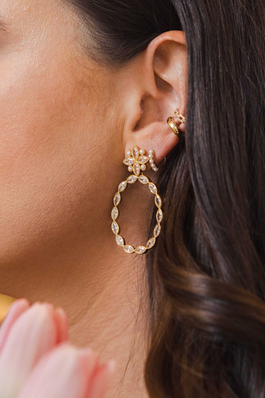 Earrings Bailey's Fine Jewelry | Cultured Pearl Huggie Hoop Earrings