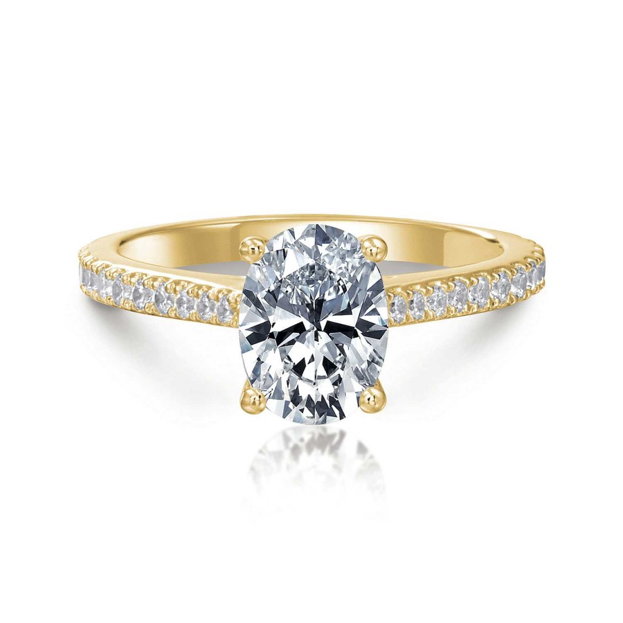 Engagement Rings Bailey's Fine Jewelry | Maria Oval Hidden Halo Pave Engagement Ring