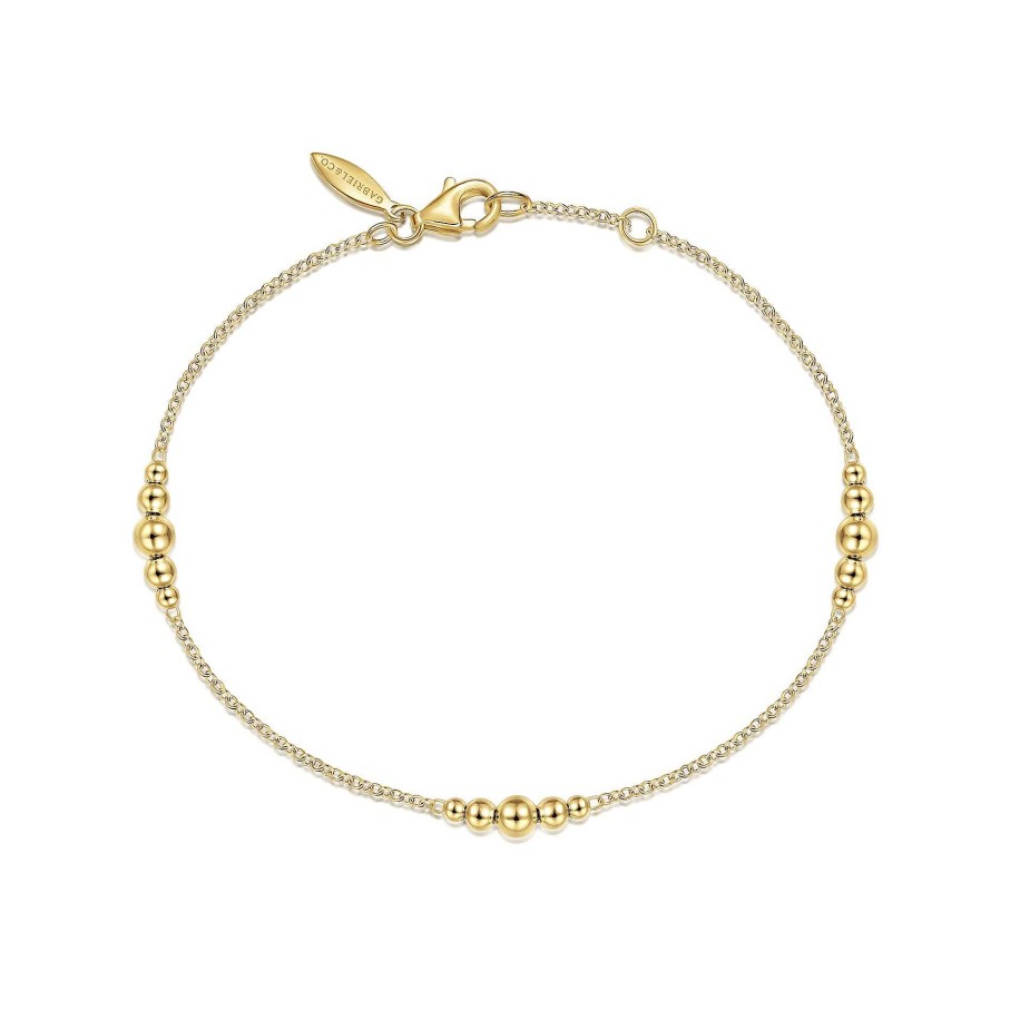 Bracelets & Bangles Gabriel & Co | Gabriel 14K Yellow Gold Graduating Bead Stations Bracelet