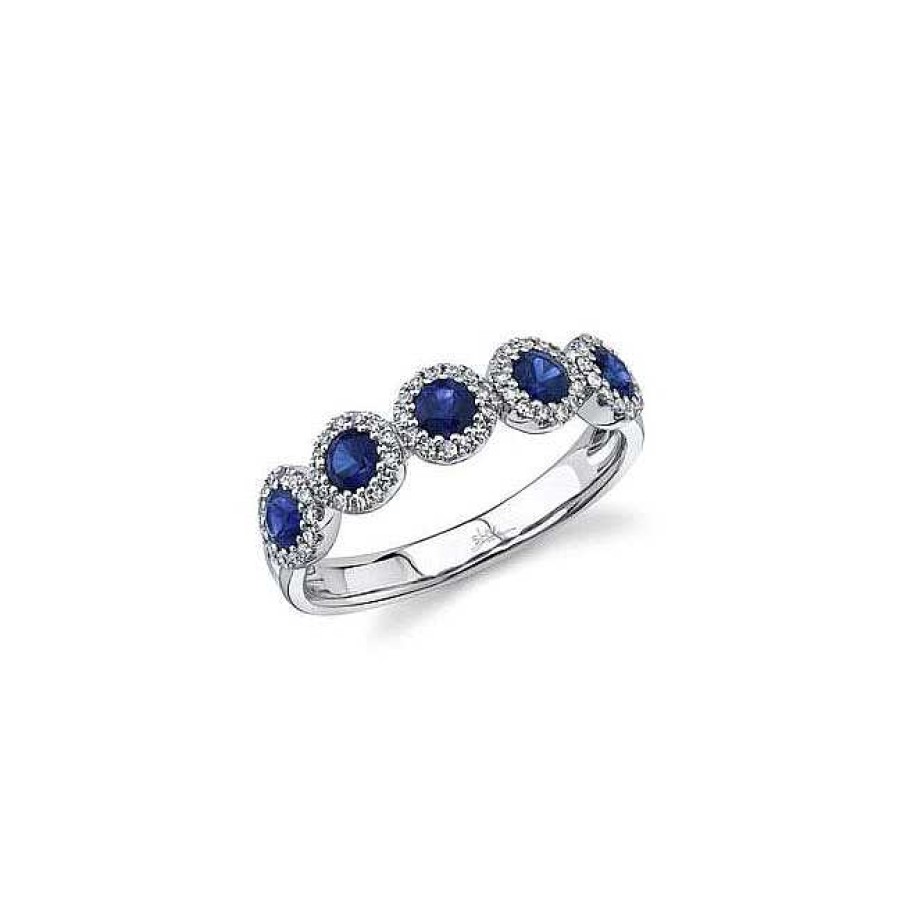 Fashion Rings Bailey's Fine Jewelry | Round Sapphire And Diamond Halo Ring