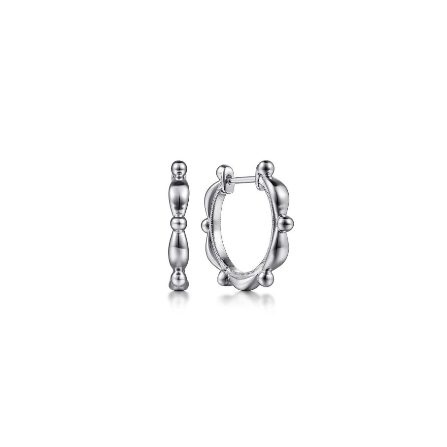 Earrings Gabriel & Co | Gabriel 925 Sterling Silver Bujukan Huggie Earrings