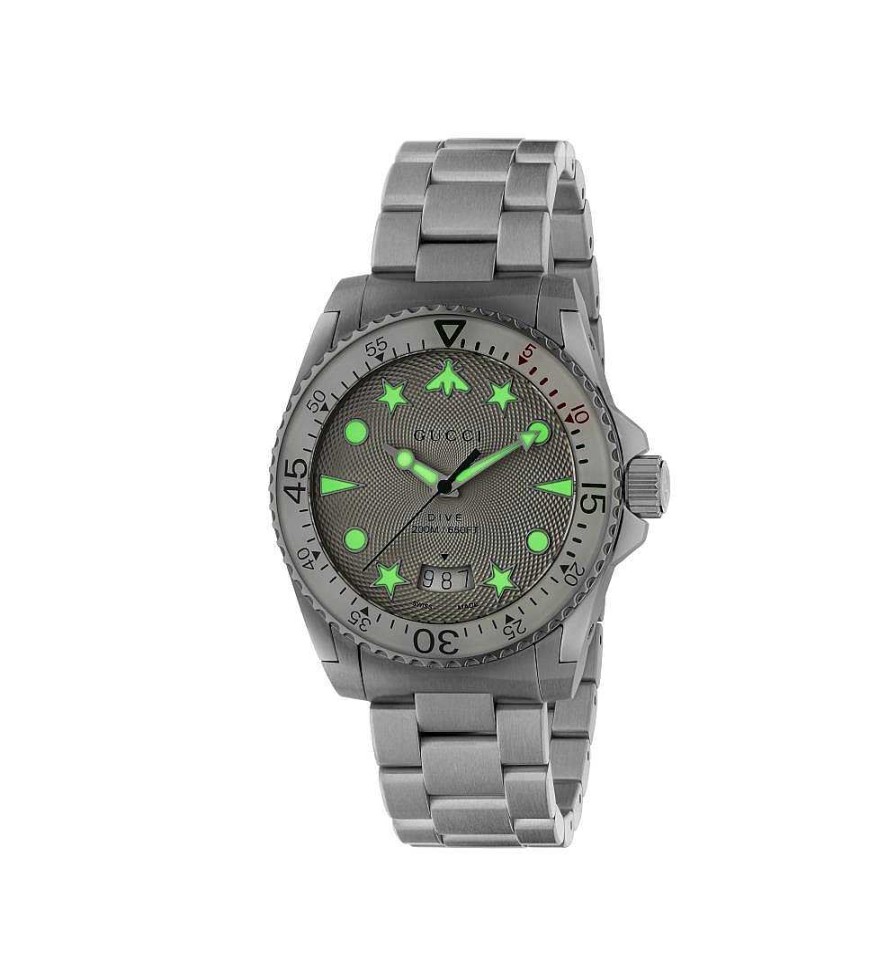 Watches Gucci | Gucci Dive 40Mm White Icon Steel Watch