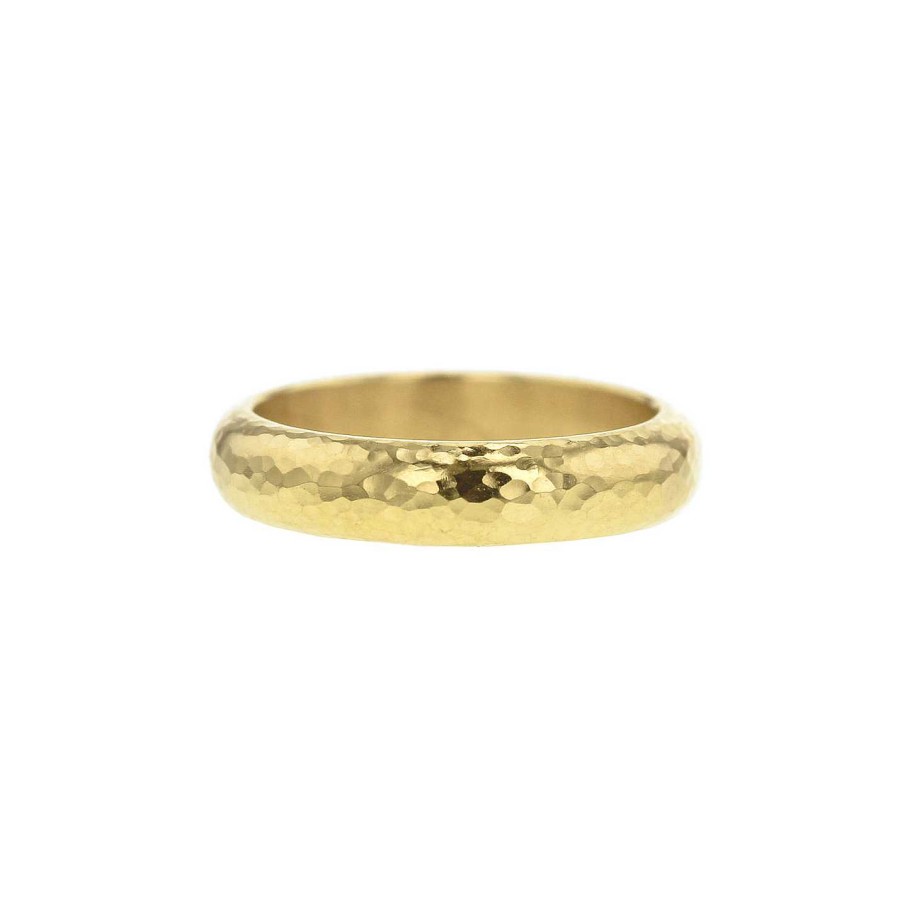 Fashion Rings Elizabeth Locke | Elizabeth Locke Hammered Gold Stacking Band Ring