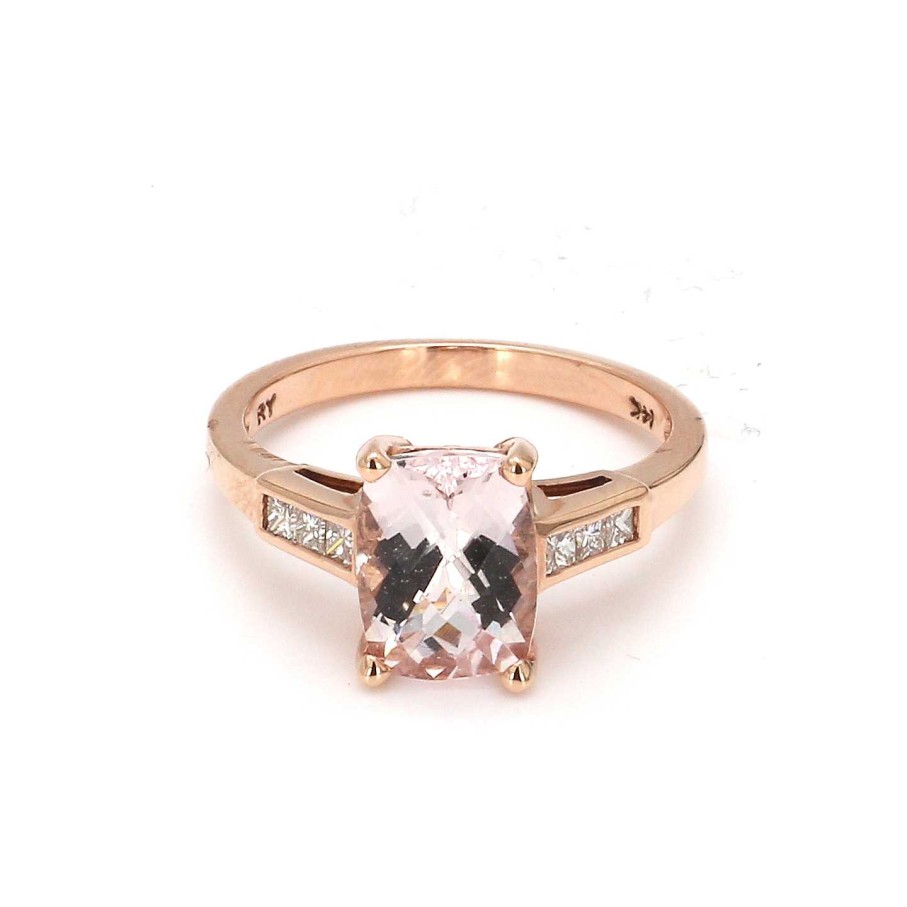 Fashion Rings Bailey's Fine Jewelry | Elongated Morganite And Diamond Ring