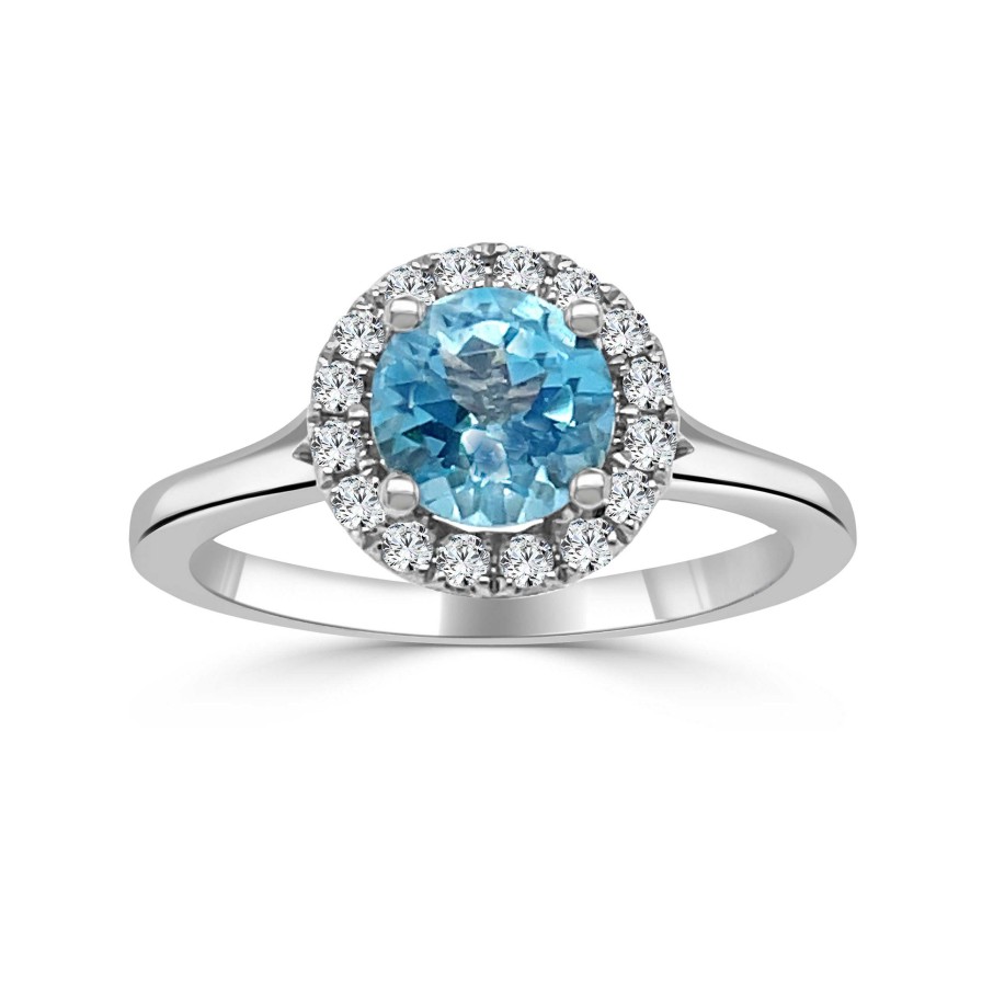 Fashion Rings Bailey's | December Birthstone Diamond Halo Gold Ring