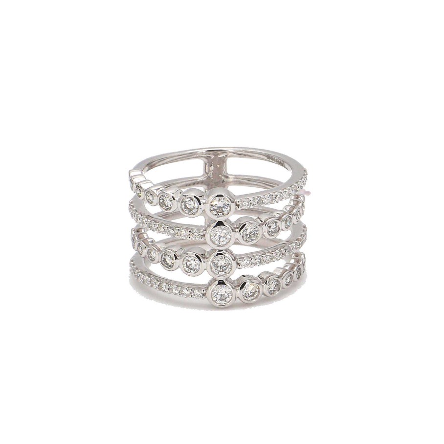 Fashion Rings Bailey's Fine Jewelry | Four Row Bezel Set Diamond Band Ring