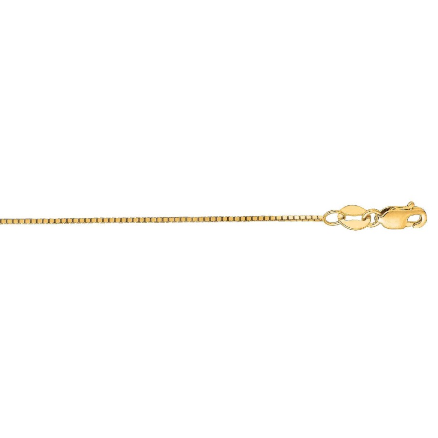 Necklaces & Pendants Bailey's Fine Jewelry | Box Chain Necklace In 14K Yellow Gold, 0.7Mm