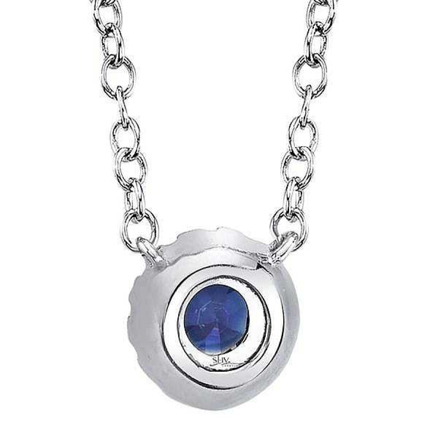 Necklaces & Pendants Bailey's Collections","Bailey's Icon Collection | Bailey'S Icon Collection Sapphire And Pave Diamond Pendant Necklace In 14Kt White Gold