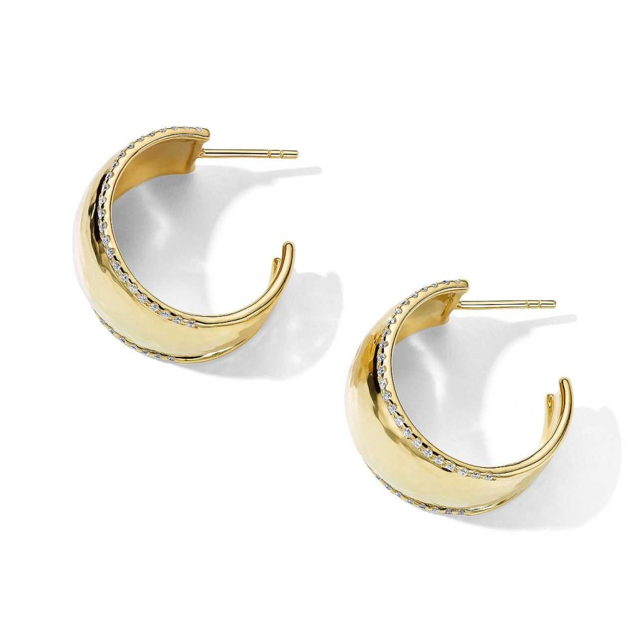 Earrings Ippolita | Ippolita Stardust Goddess Hoop Earrings In 18K Gold With Diamonds