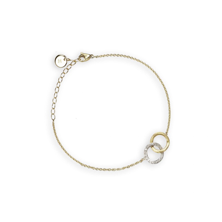 Bracelets & Bangles Marco Bicego | Marco Bicego 18K Yellow Gold Delicati Round Link Bracelet With Diamonds