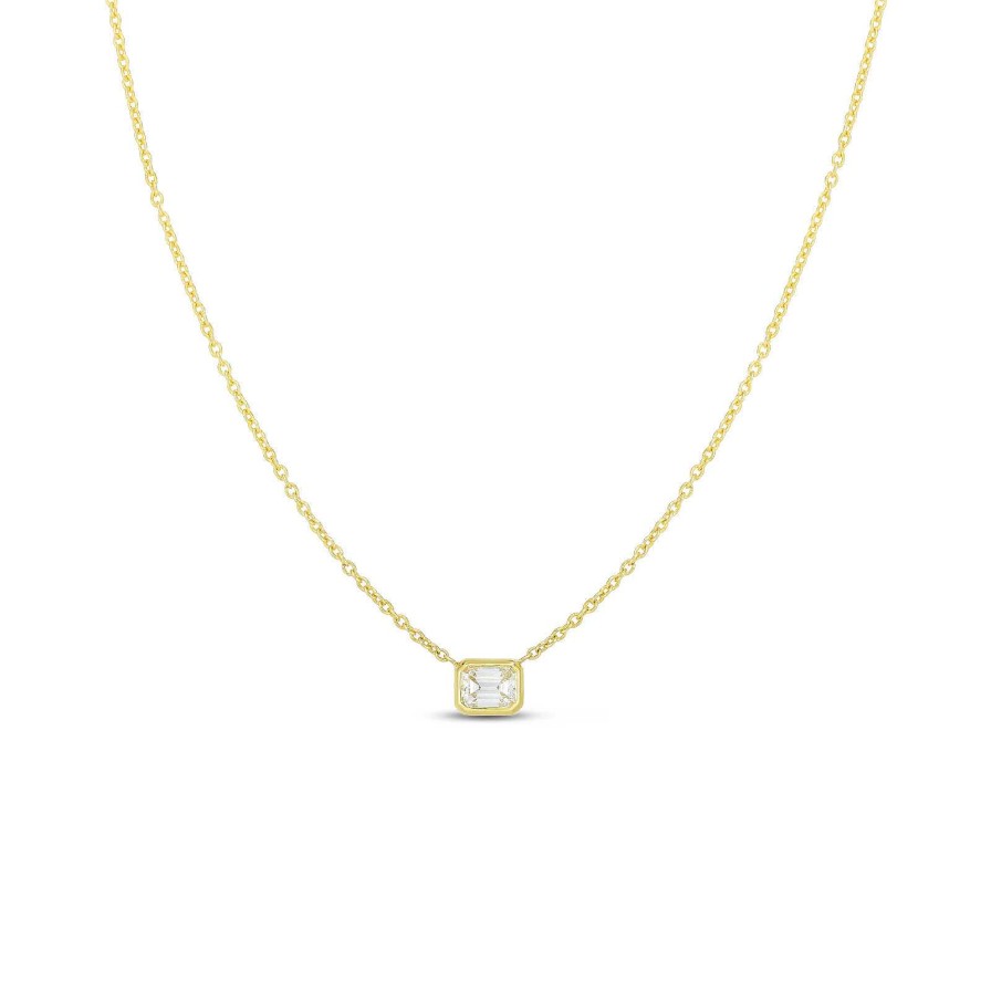 Necklaces & Pendants Roberto Coin | Roberto Coin Emerald Cut Diamond Necklace