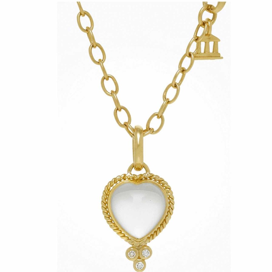 Necklaces & Pendants Temple St Clair | Temple St. Clair Rock Crystal Heart Pendant In 18K Gold And Diamonds