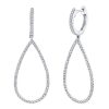 Earrings Bailey's Fine Jewelry | Diamond Teardrop Earrings In 14Kt White Gold