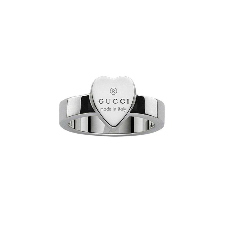 Fashion Rings Gucci | Gucci Trademark Heart Silver Ring