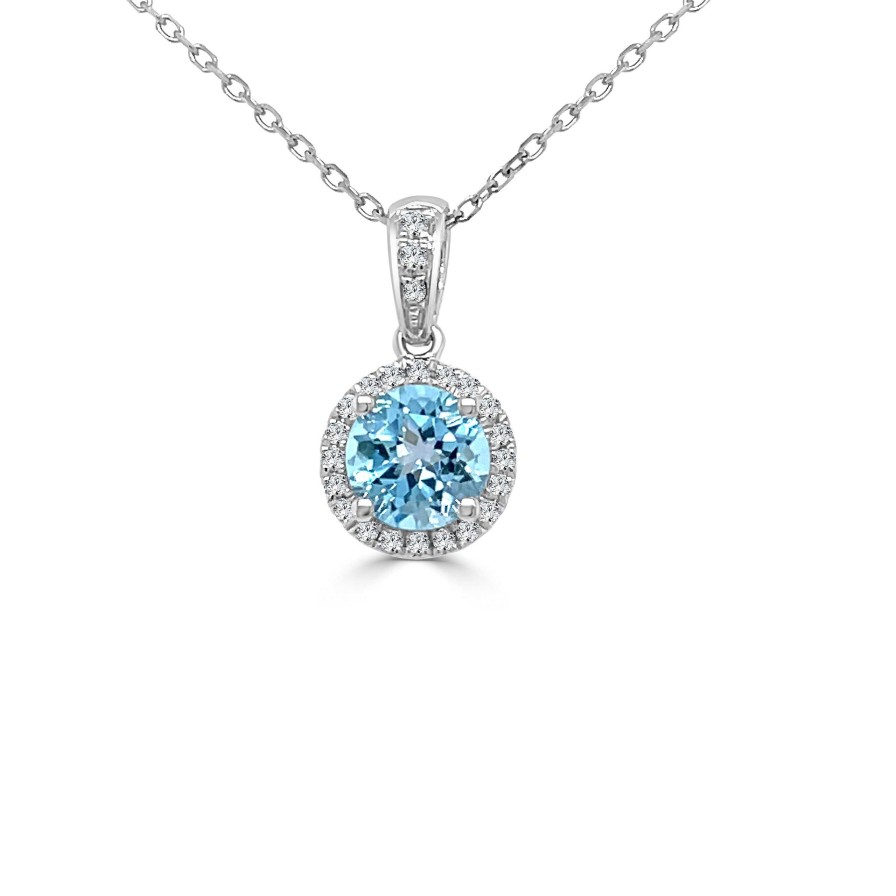 Necklaces & Pendants Bailey's | December Birthstone Diamond Halo Gold Pendant Necklace