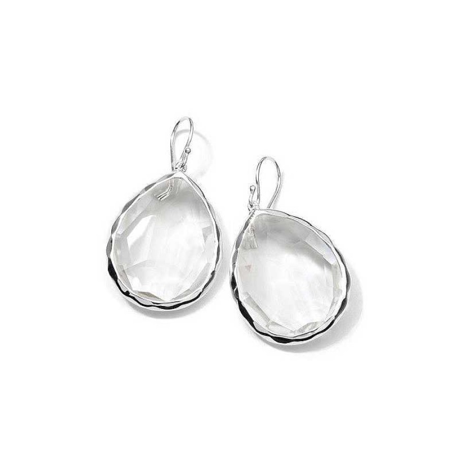 Earrings Ippolita | Ippolita Sterling Silver Rock Candy Large Teardrop Earrings In Clear Quartz