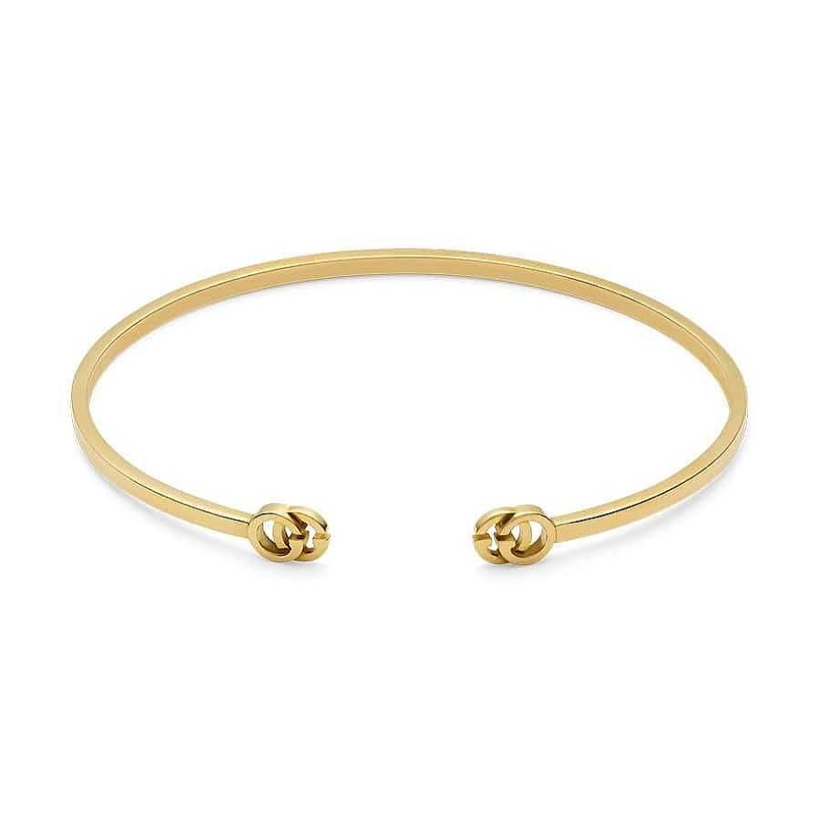 Bracelets & Bangles Gucci | Gucci Gg Running 18K Yellow Gold Cuff Bracelet