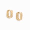 Earrings Bailey's | 14K Gold Mini Ribbed Hoop Earrings