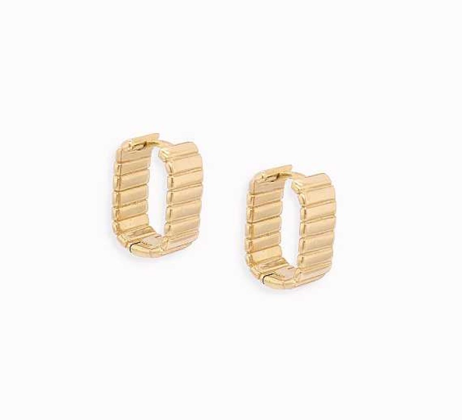 Earrings Bailey's | 14K Gold Mini Ribbed Hoop Earrings