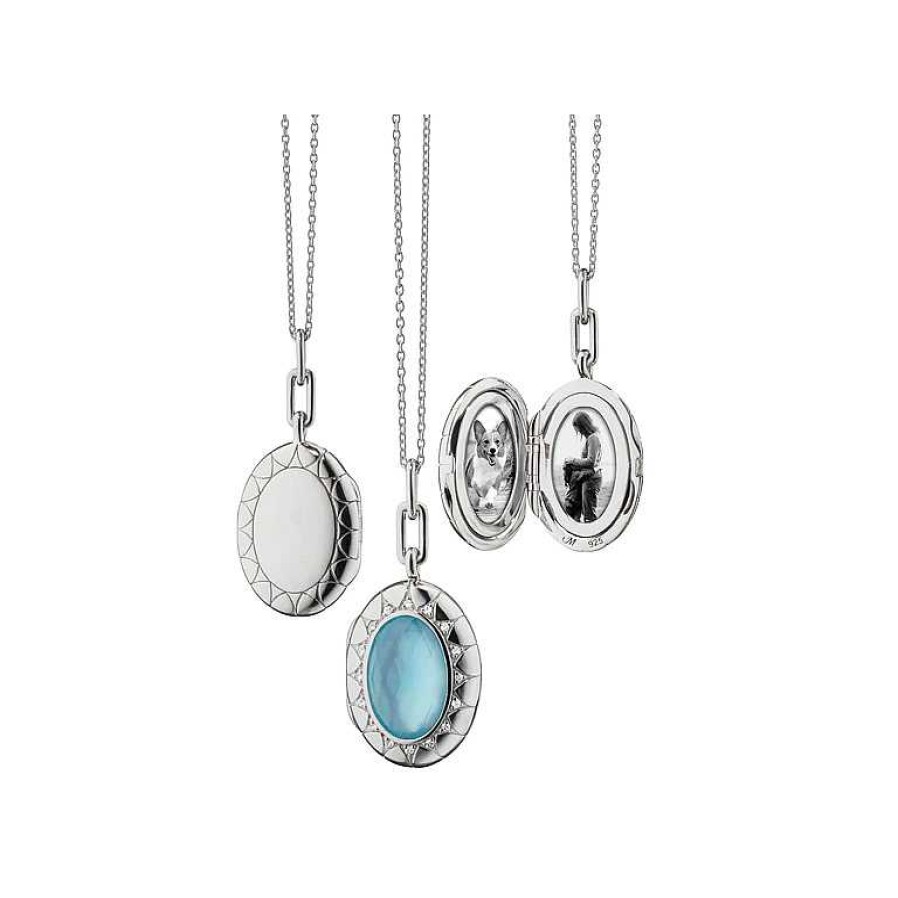 Necklaces & Pendants Monica Rich | Monica Rich Kosann Oval Stone Locket Necklace