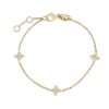 Bracelets & Bangles Roberto Coin | Roberto Coin 18K Yellow Gold Love By The Inch 3 Station Flower Bracelet