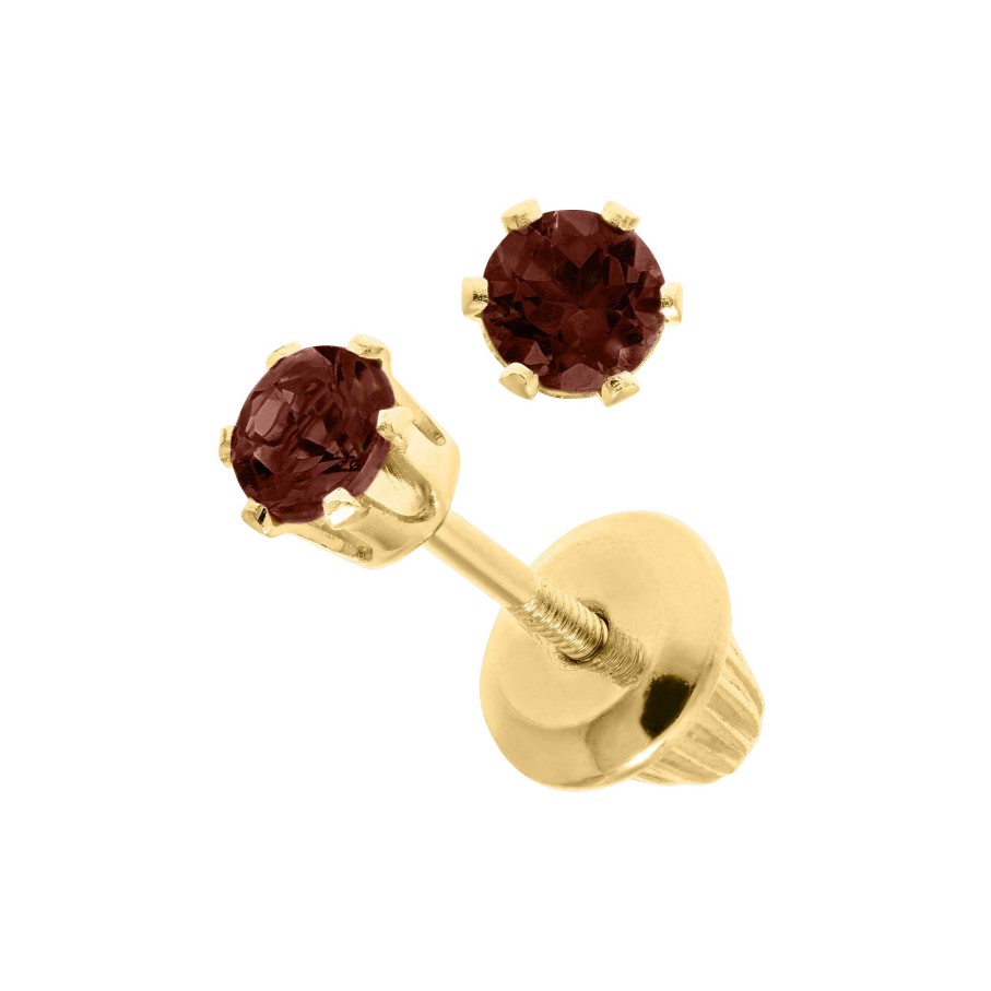 Earrings Bailey's Fine Jewelry | Bailey'S Children'S Collection January Birthstone Garnet Stud Earrings