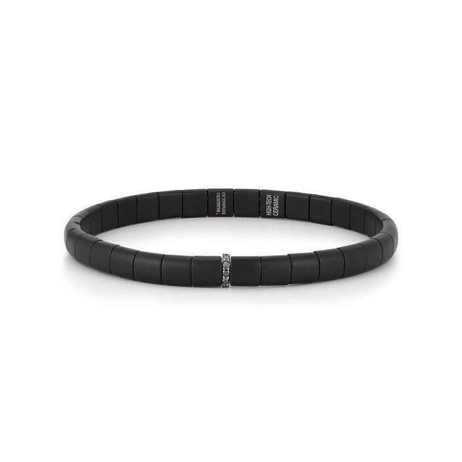 Bracelets & Bangles Roberto Demeglio | Pura Matte Black Ceramic And Diamond Bracelet