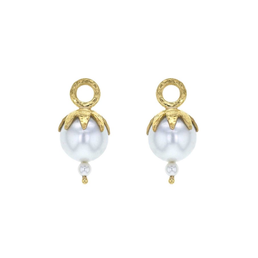 Earrings Elizabeth Locke | Elizabeth Locke Pearl Eggplant Cap Earring Charms