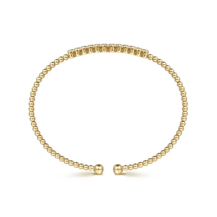 Bracelets & Bangles Gabriel & Co | Gabriel 14K Yellow Gold Bujukan Bead Diamond Bangle