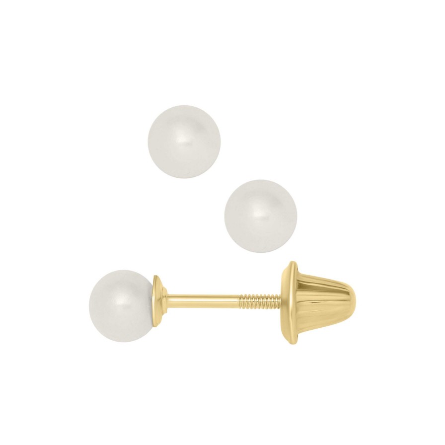 Earrings Bailey's Fine Jewelry | Bailey'S Children'S Collection June Birthstone Pearl Stud Earrings