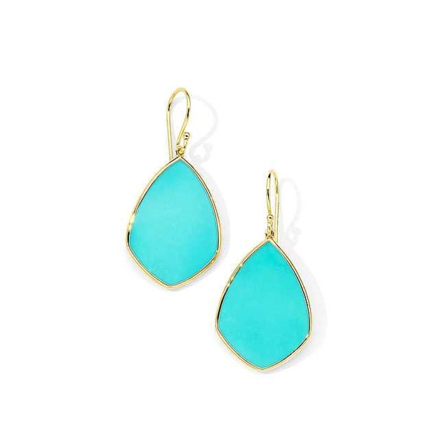 Earrings Ippolita | Ippolita 18Kt Gold Polished Rock Candy Medium Kite Drop Earrings In Turquoise