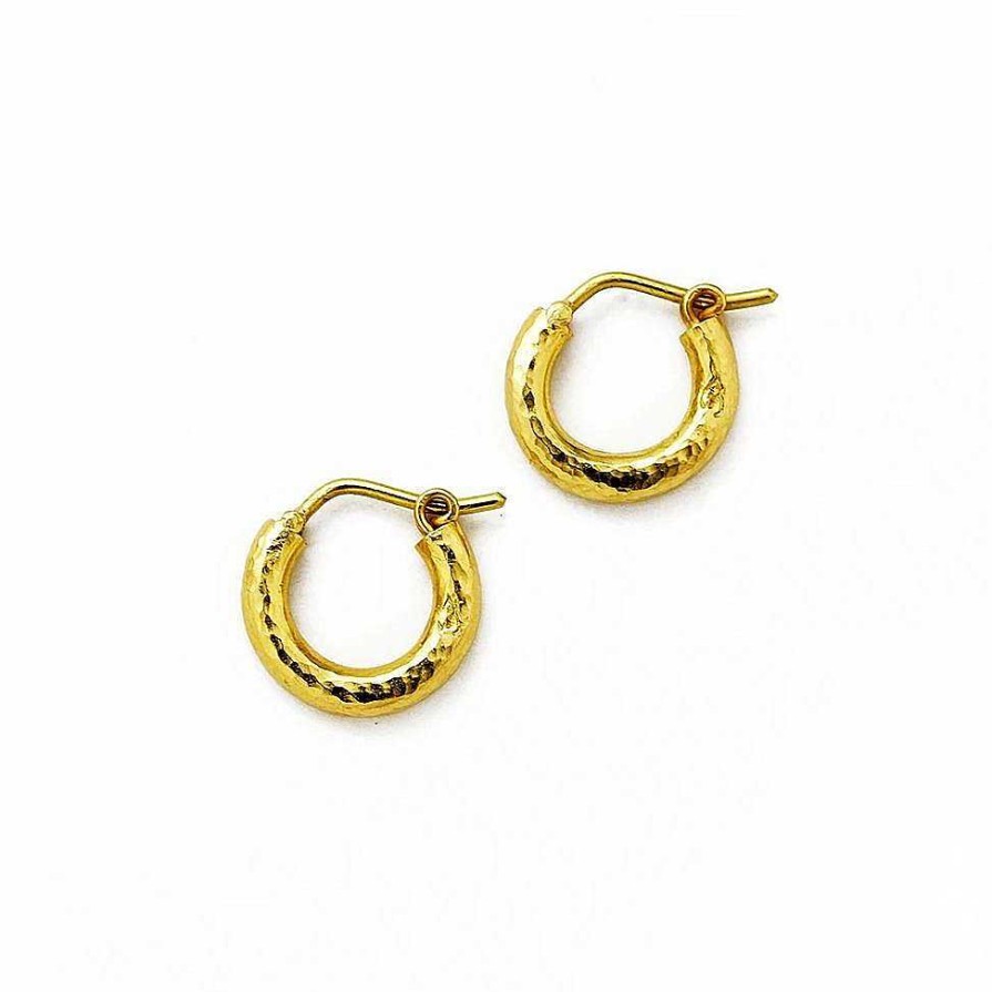 Earrings Elizabeth Locke | Elizabeth Locke Baby Hammered Hoops