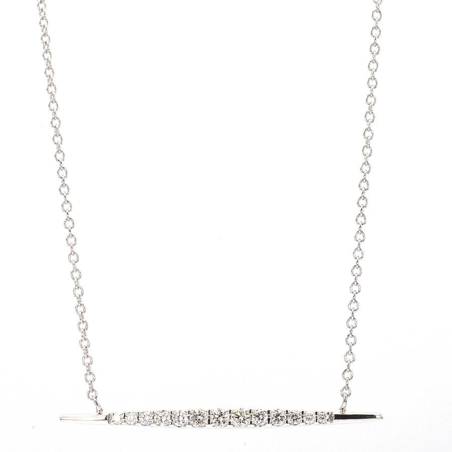 Necklaces & Pendants Bailey's Fine Jewelry | Diamond Bar Pointed End Pendant Necklace