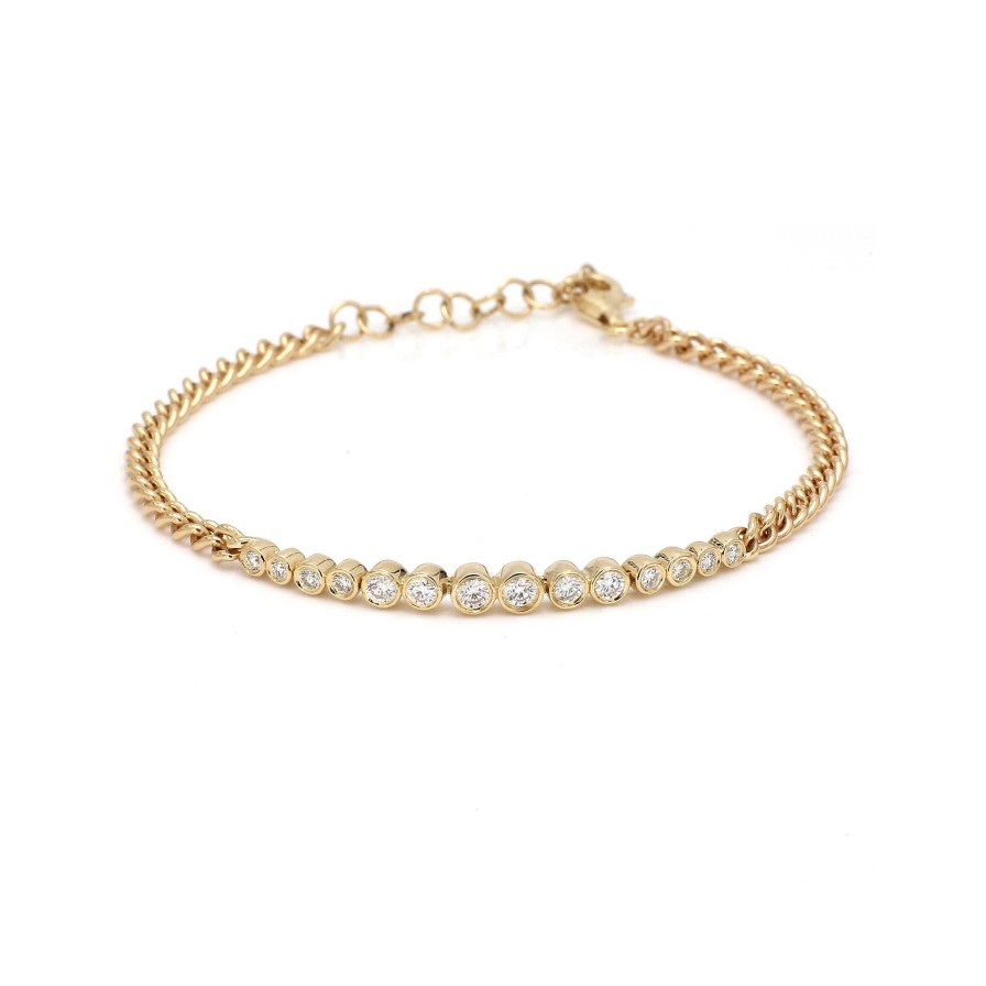 Bracelets & Bangles Bailey's Fine Jewelry | Link Bracelet With Graduated Diamond Station Center