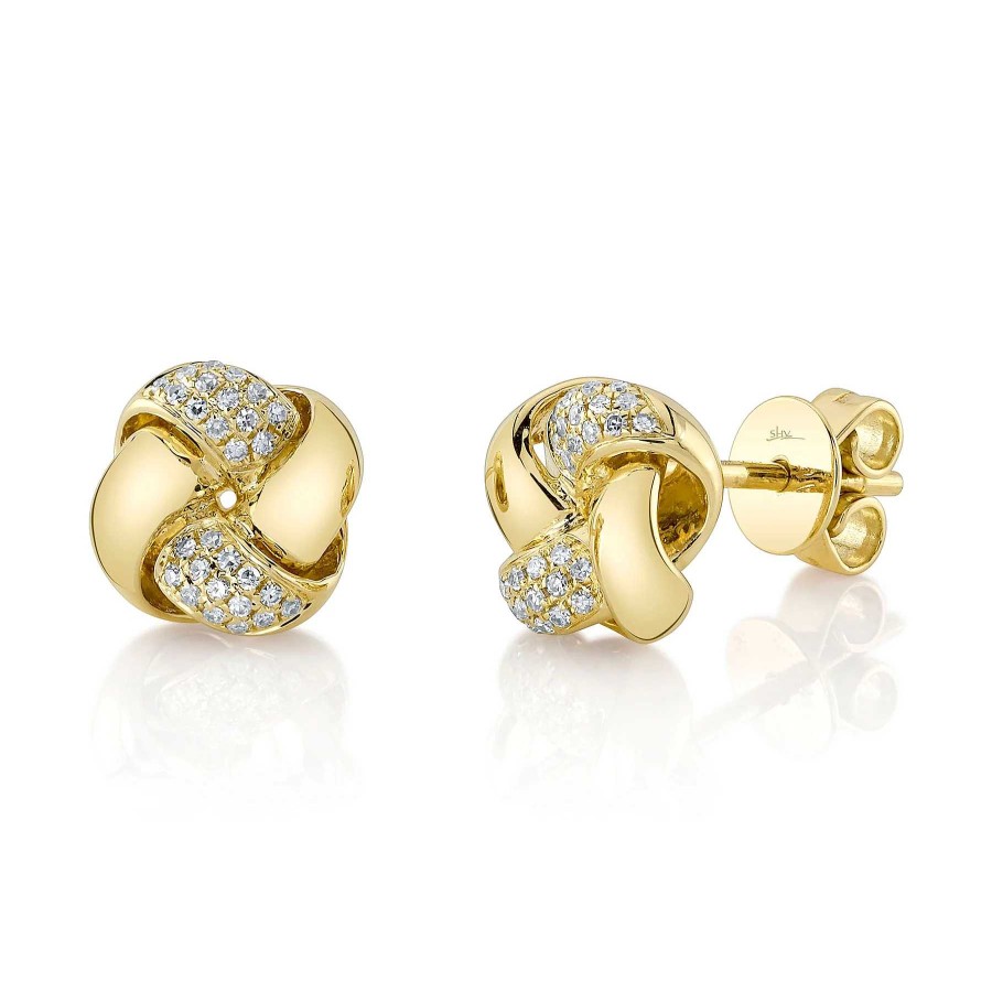 Earrings Bailey's | 14Kt Gold Diamond Love Knot Stud Earring