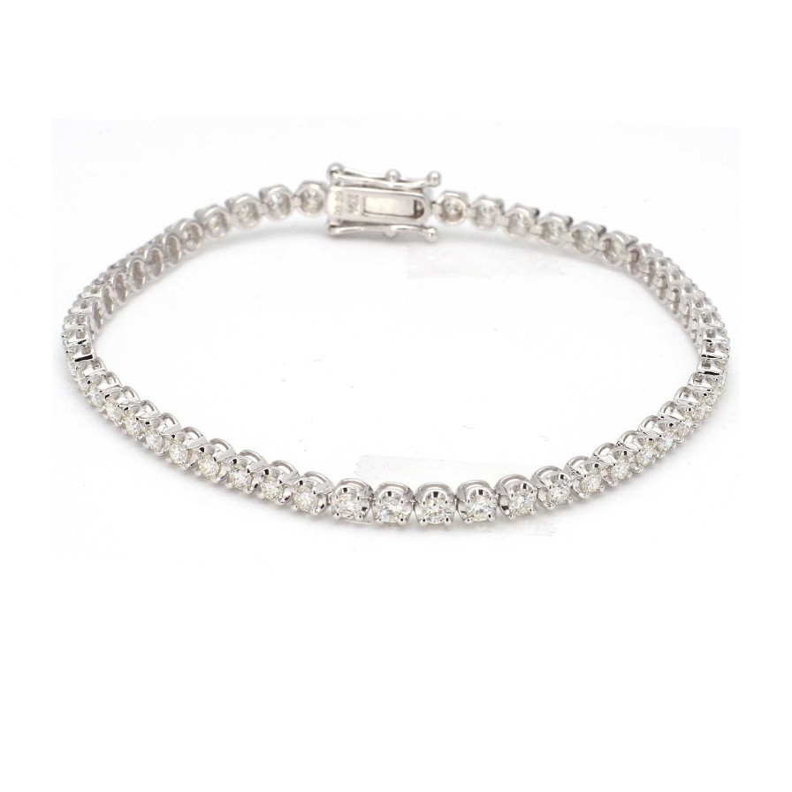 Bracelets & Bangles Bailey's Fine Jewelry | White Gold Round Diamond Tennis Line Bracelet