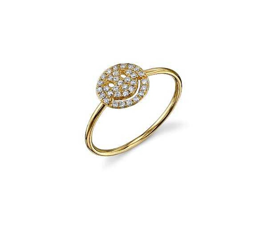 Fashion Rings Sydney Evan | Sydney Evan Pave Happy Face Ring