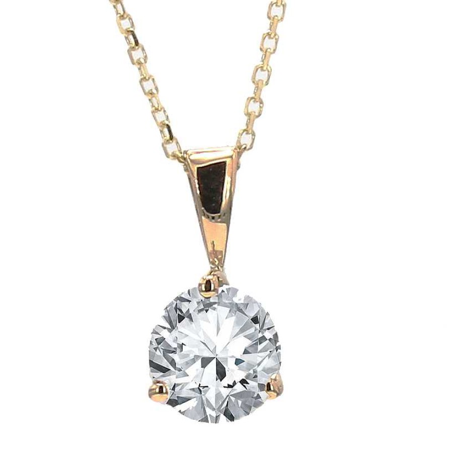 Necklaces & Pendants Bailey's Fine Jewelry | Solitaire Diamond Pendant Necklace In 14K Yellow Gold