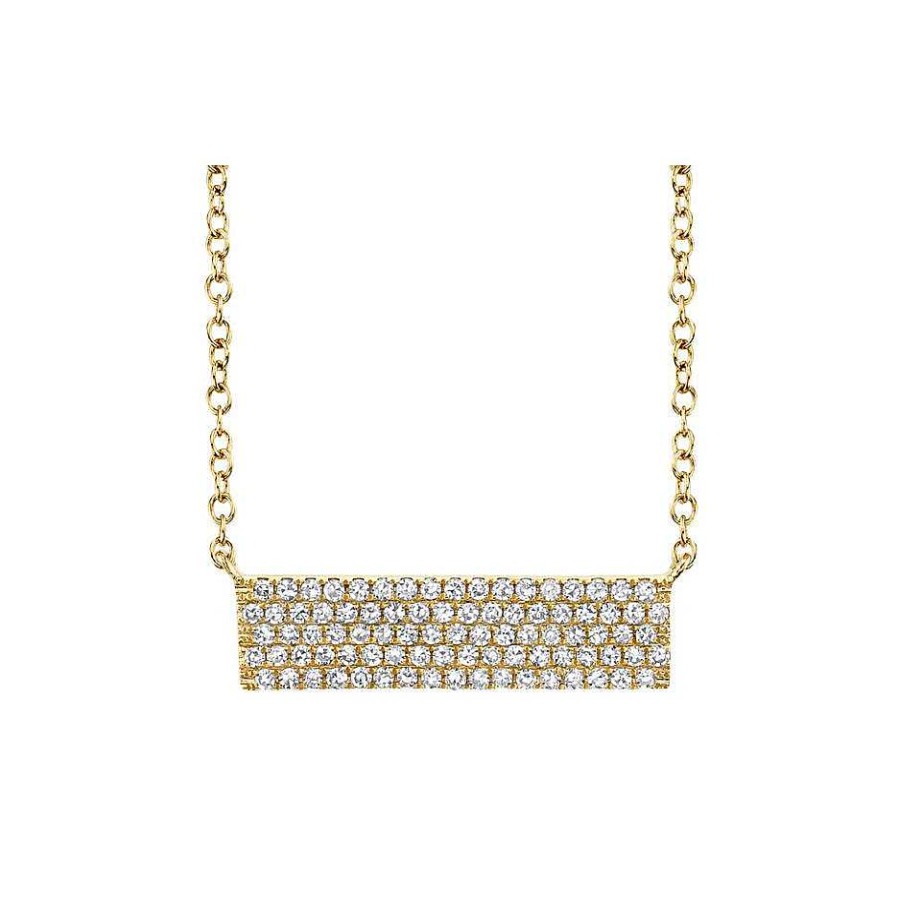 Necklaces & Pendants Bailey's Fine Jewelry | Diamond Pendant Bar Necklace In 14Kt Yellow Gold