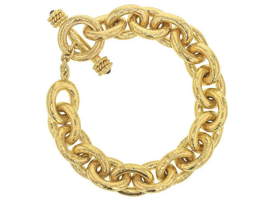 Bracelets & Bangles Elizabeth Locke | Elizabeth Locke 19Kt Yellow Gold Heavy Oval Link Toggle Bracelet