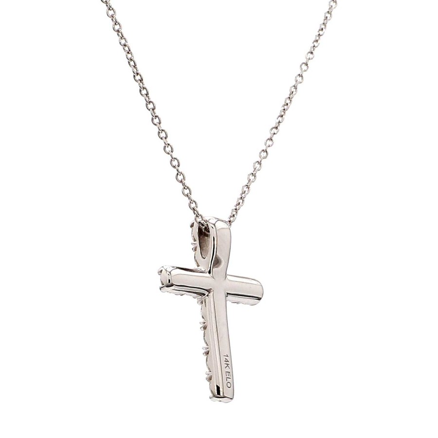 Necklaces & Pendants Bailey's Fine Jewelry | 1/2Ctw Diamond Cross Pendant Necklace In 14K White Gold