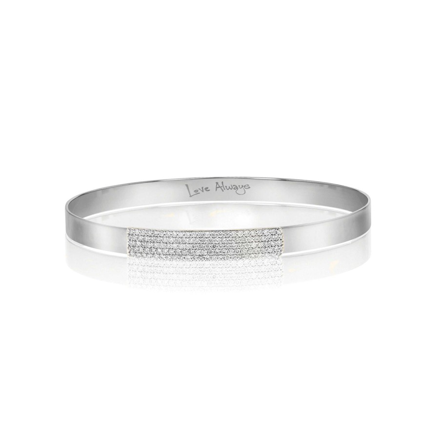 Bracelets & Bangles Phillips House | Phillips House Affair 14Kt White Gold And Pave Diamond Mini Strap Bracelet