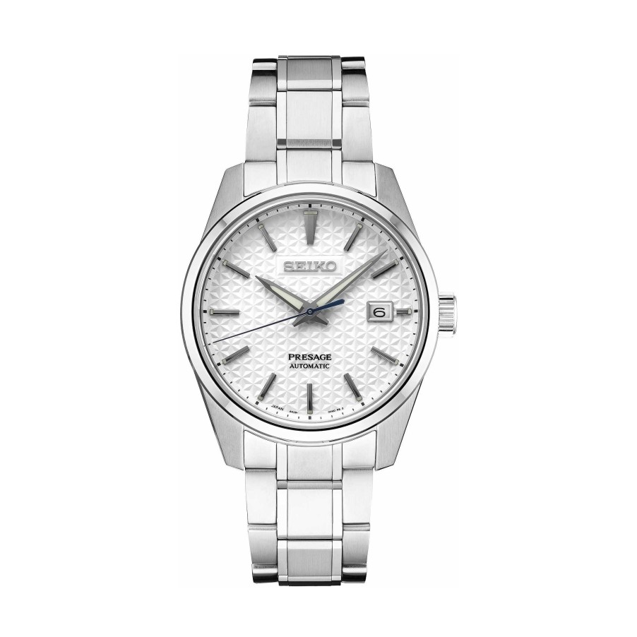 Watches Seiko Luxe | Seiko Luxe 39Mm Presage Sharp-Edged Series Watch In White