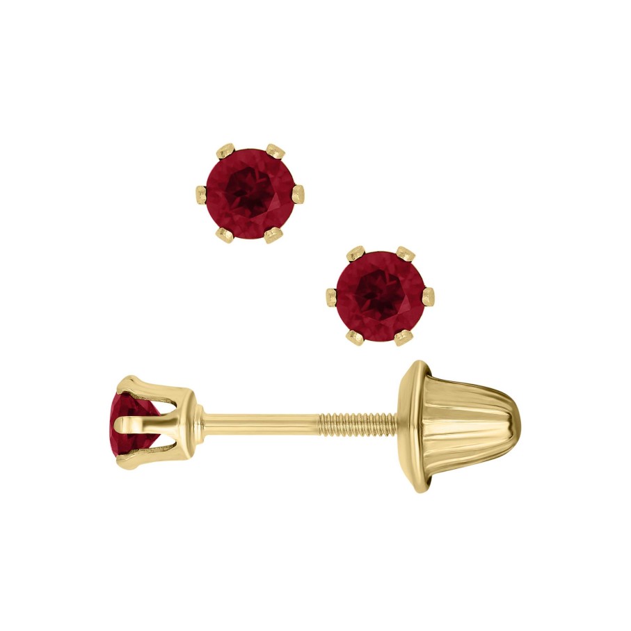 Earrings Bailey's Fine Jewelry | Bailey'S Children'S Collection July Birthstone Ruby Stud Earrings