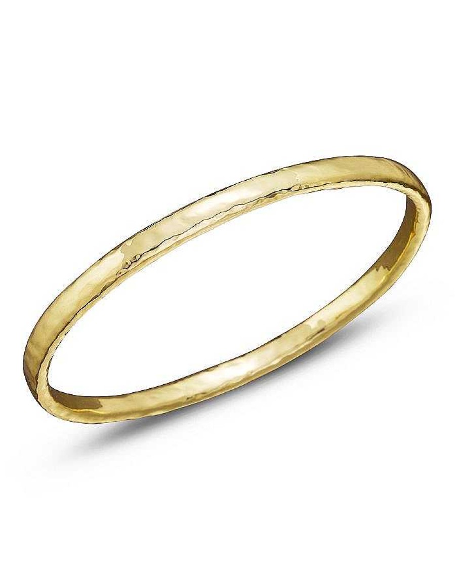 Bracelets & Bangles Ippolita | Ippolita Classico Flat Hammered Bangle In 18K Yellow Gold