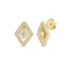 Earrings Roberto Coin | Roberto Coin 18Kt Yellow Gold Diamante Diamond Stud Earrings