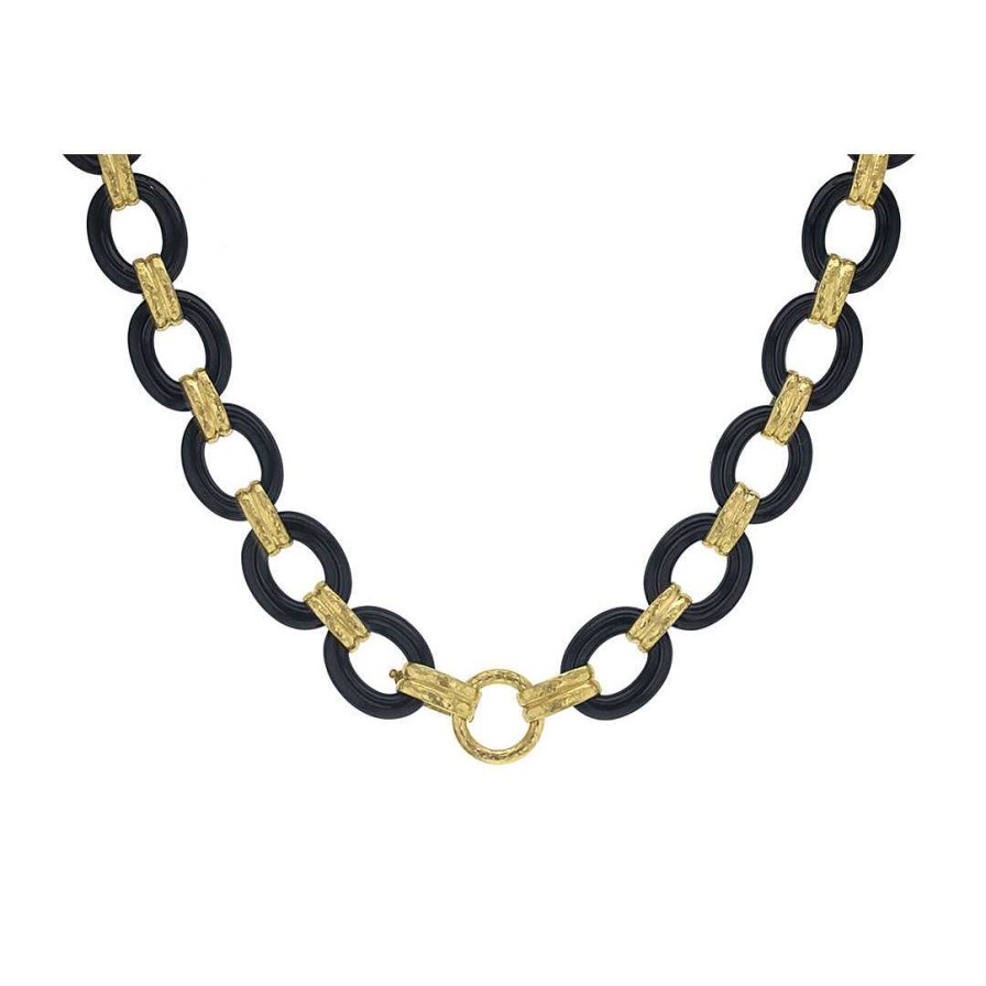 Necklaces & Pendants Elizabeth Locke | Elizabeth Locke 17 Black Jade Link Necklace