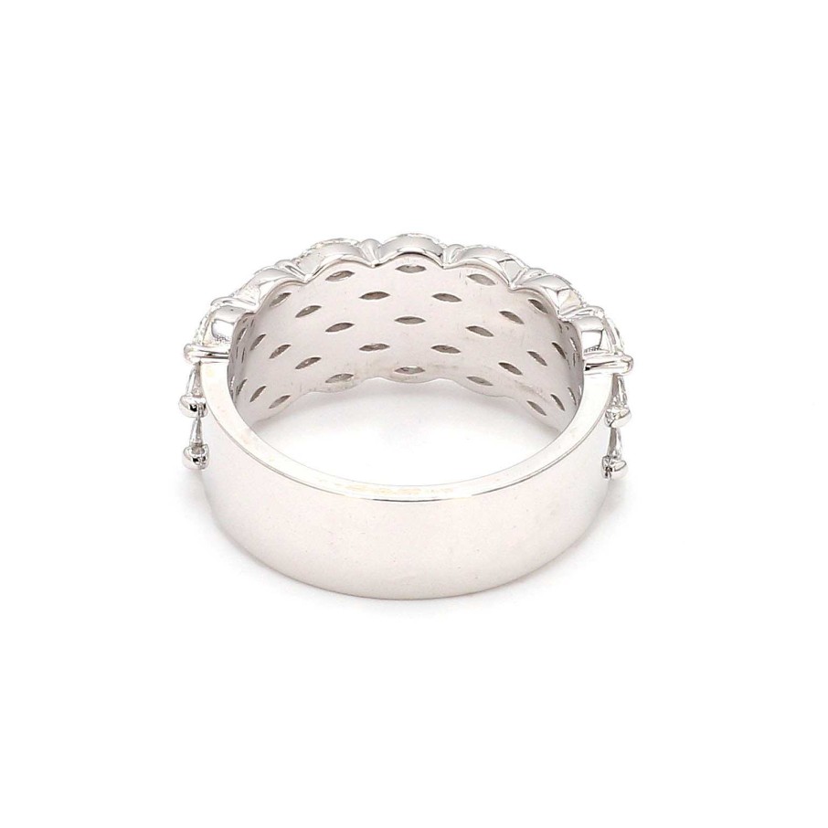 Fashion Rings Bailey's Fine Jewelry | Marquise Diamond Multi-Row Ring In 14K White Gold